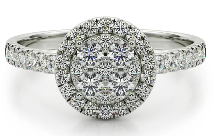 Lab Diamond Round Cluster Promise Ring from Clean Origin.