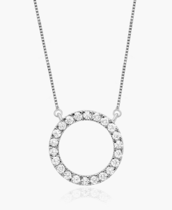 Lab created circle pendant necklace from James Allen.