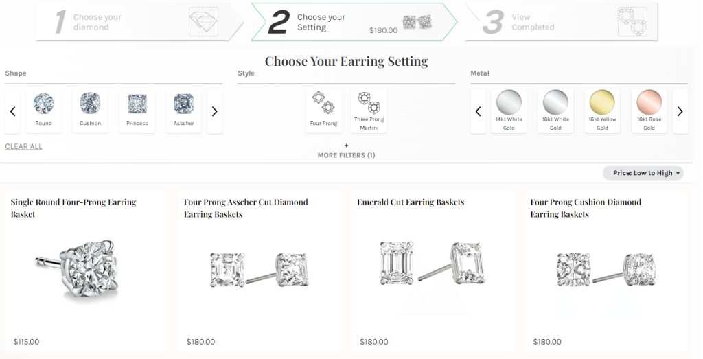 Build your own diamond earrings at Ritani as the perfect diamond gift.