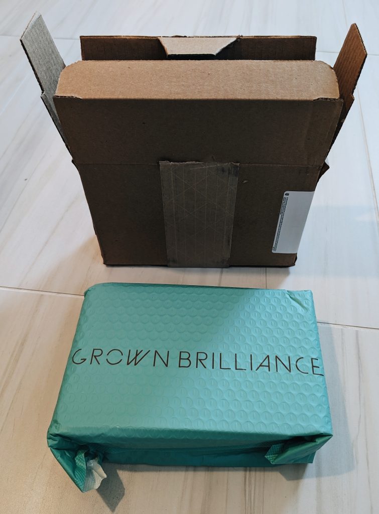 The outer packaging as it arrived for our Grown Brilliance product review.