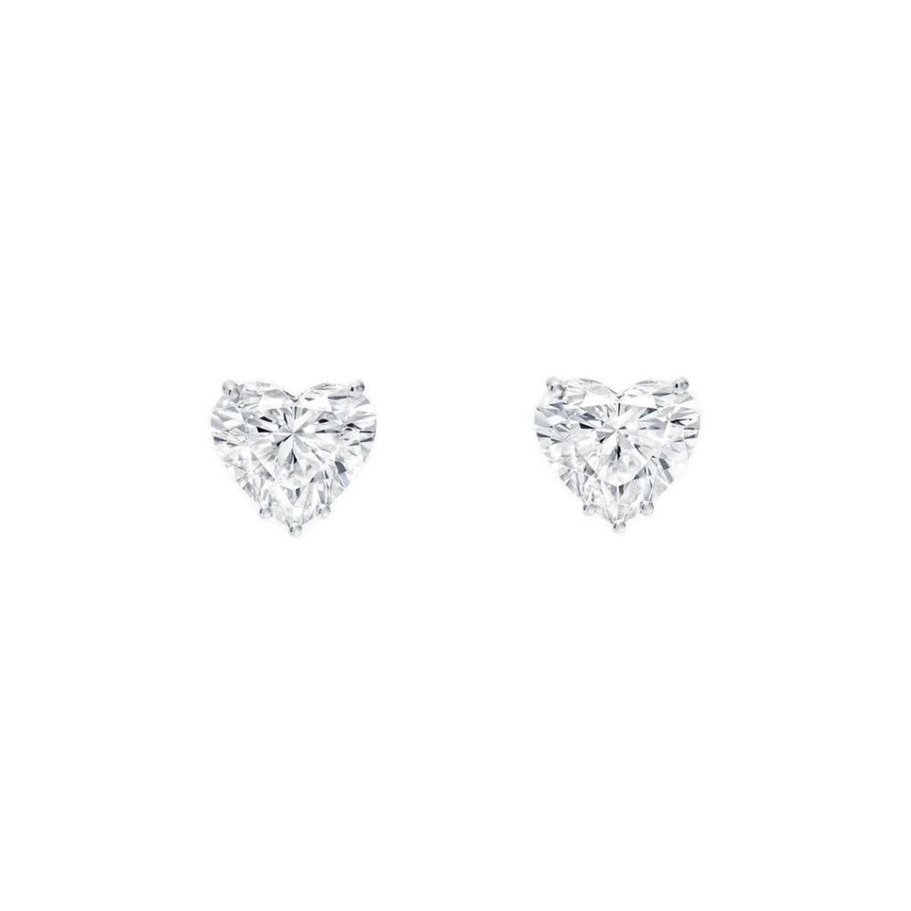 Heart Shaped Lab Diamond Stud Earrings