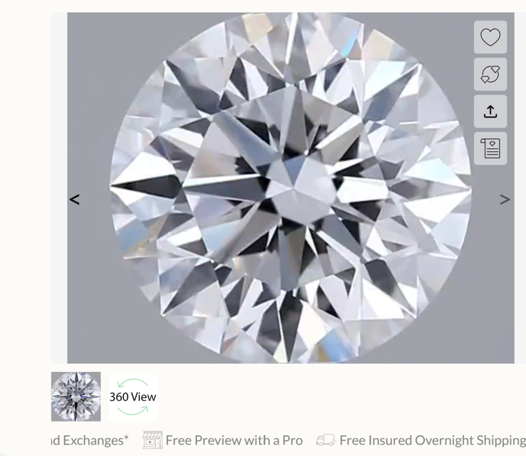 Close-up diamond inspection features at Ritani.