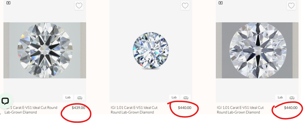 Ritani - 1 carat lab diamond prices.